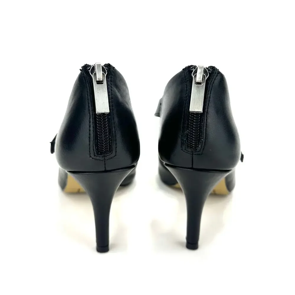 Bella Vita D'Orsay Pump Size 7.5WW Black Leather Stiletto Heel Padded Adjustable